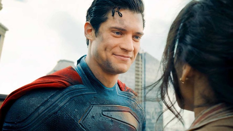 Superman smiling at Lois Lane in Superman (2025)