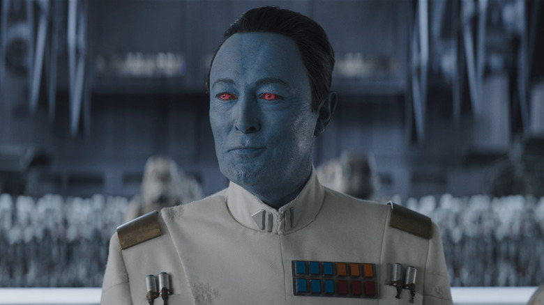 Admiral Thrawn inspecting his legion of stormtroopers in Ahsoka