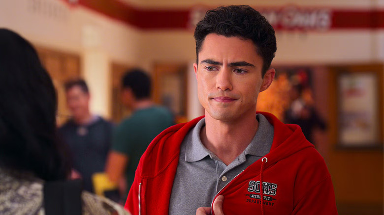 Paxton smirking at Devi on Never Have I Ever