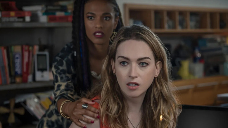 Amanita and Nomi looking alarmed in Sense8