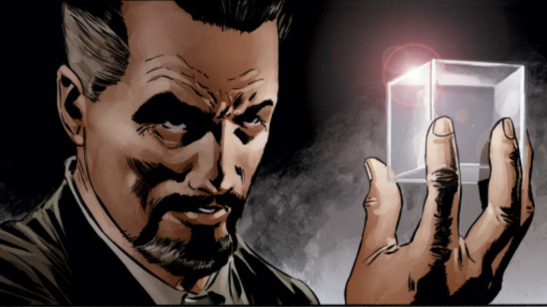 Captain America #6 - Aleksander Lukin holding the Cosmic Cube
