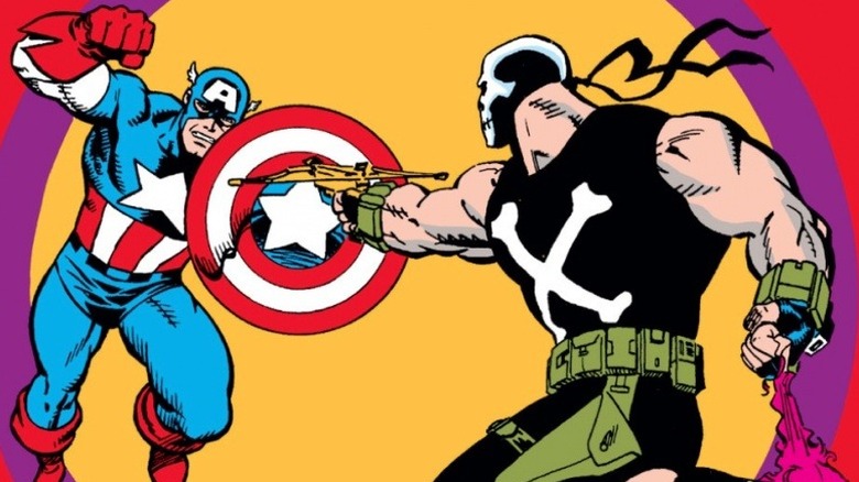 Captain America #363 cover - Captain America in battle with Crossbones