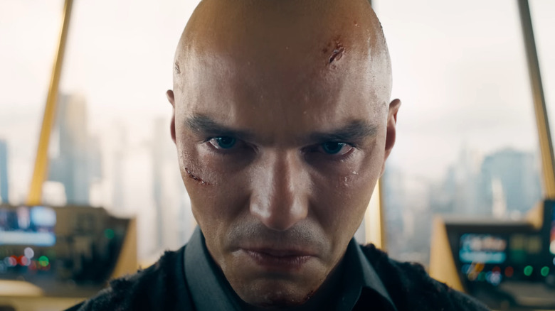 Lex Luthor glaring with anger in Superman (2025)