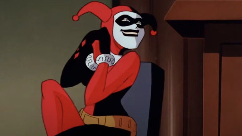 Batman: The Animated Series Harley Quinn looking at the Joker lovingly in Trial