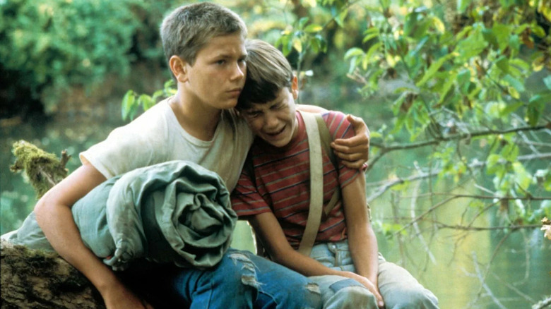 Chris hugging a crying Gordie in Stand By Me