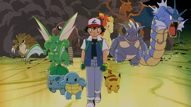 Ash Ketchum leading an army of Pokémon in Pokémon: The First Movie