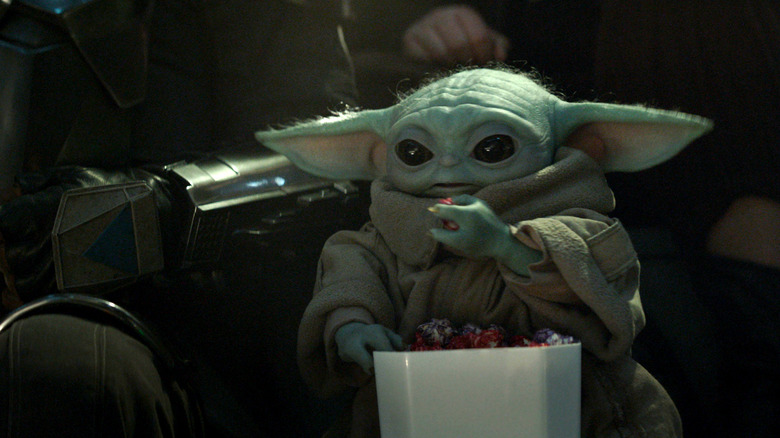 Grogu eats Outpost Mix in The Mandalorian and Grogu