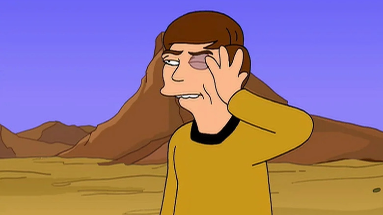 Walter Koenig with a black eye on Futurama