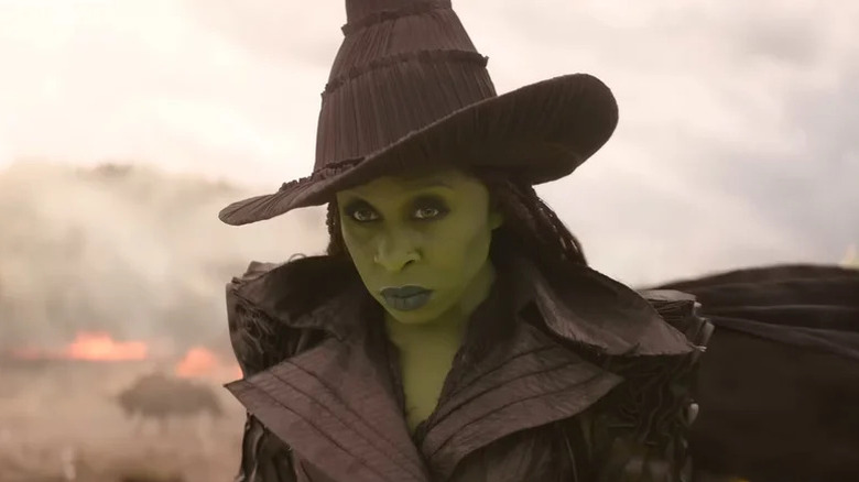 Cynthia Erivo's Elphaba Thropp wearing the Wicked Witch costume in Wicked: For Good