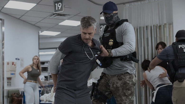 Nurse Jesse being arrested by an ICE agent on The Pitt
