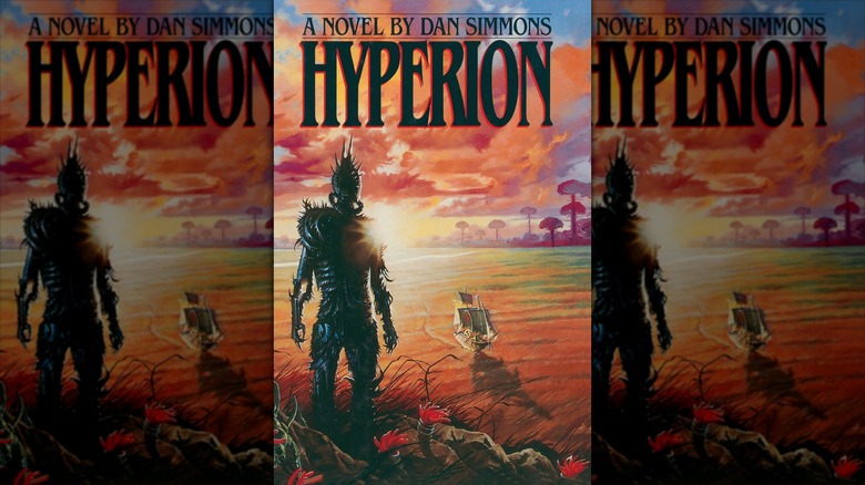 Cover art featuring the Shrike for Hyperion by Dan Simmons