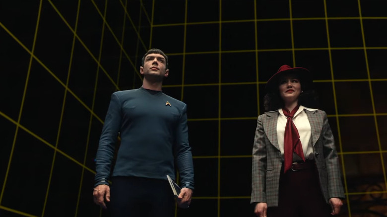 Spock and La'an standing in a holodeck in Star Trek: Strange New Worlds
