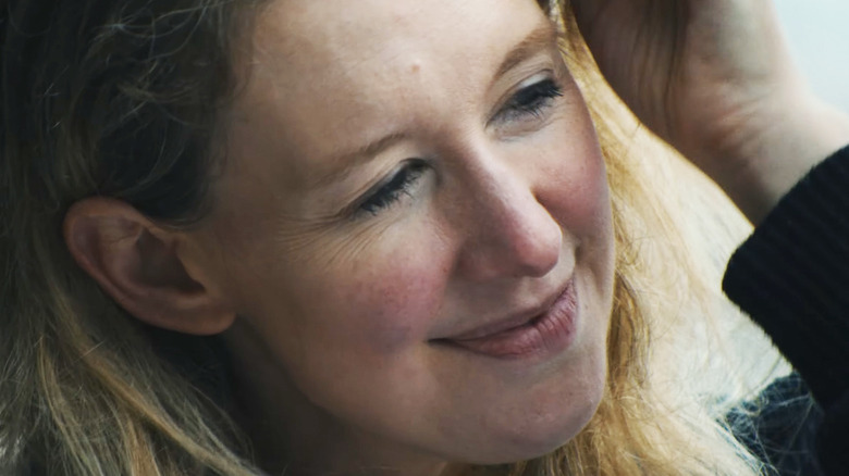 Elizabeth Holmes is seen in closeup in You Can See Everything