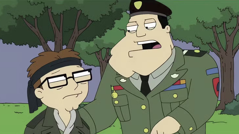 Steve and Stan Smith in military gear on American Dad!