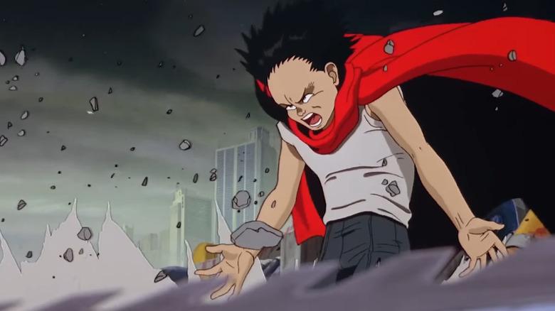 Tetsuo makes the ground levitate in Akira