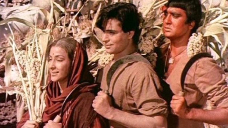 Radha and her two sons toiling in Mother India