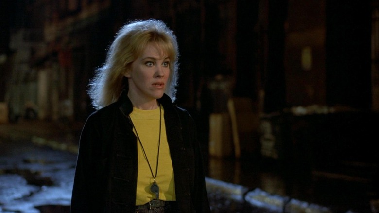 Catherine O'Hara wears a whistle and a yellow shirt as Gail in After Hours