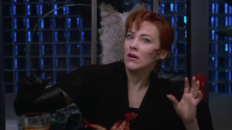 Catherine O'Hara is possessed by calypso music as Delia Deetz in Beetlejuice