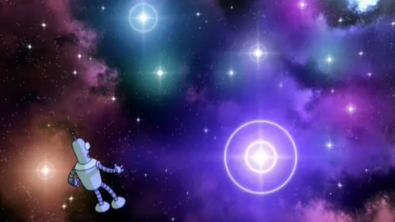 Futurama - Bender meets space nebula/God