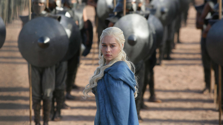 Daenerys in front of the Unsullied on Game of Thrones