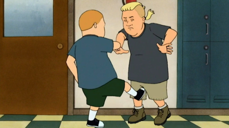 Bobby Hill kicking Clark in the crotch on King of the Hill
