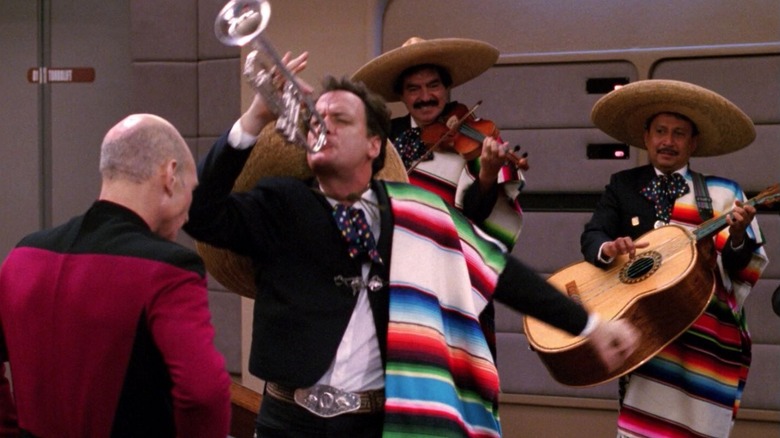 Q in a mariachi band on the bridge of the Enterprise on Star Trek: The Next Generation