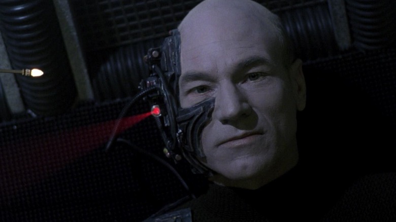 Picard being transformed into Locutus on Star Trek: The Next Generation