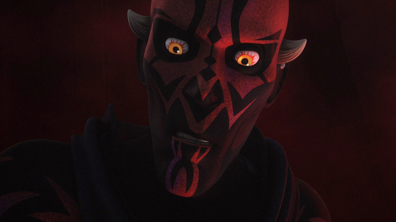 Sam Witwer as Darth Maul staring intensely in Star Wars Rebels