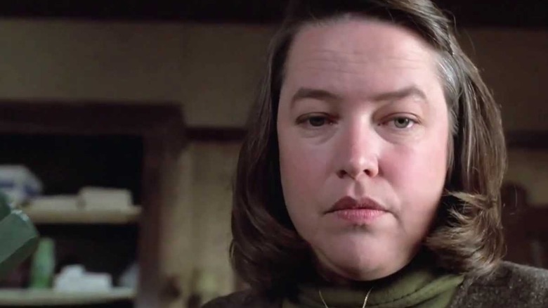 Annie Wilkes (Kathy Bates) looking down in Misery