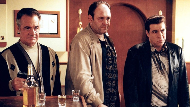 Paulie, Tony and Silvio in Funhouse looking angry