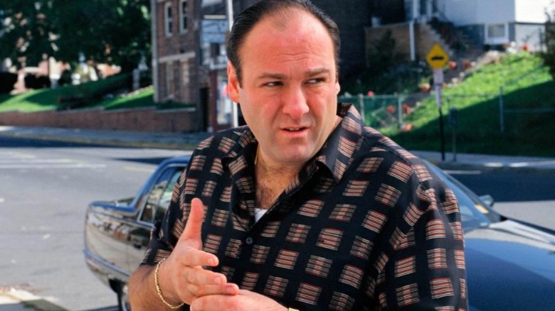 Tony Soprano holding his hands