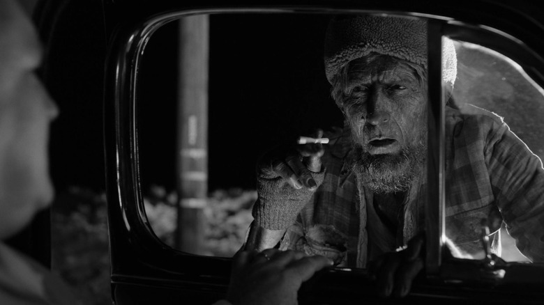A Woodsman asking a stranger for a light in Twin Peaks: The Return