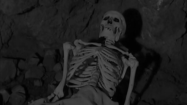The Skeleton lounging in a cave in The Lost Skeleton of Cadavra