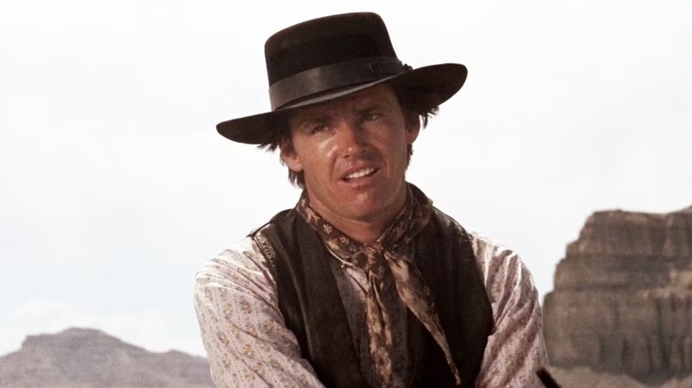 Billy (Jack Nicholson) sitting on a horse in "The Shooting"