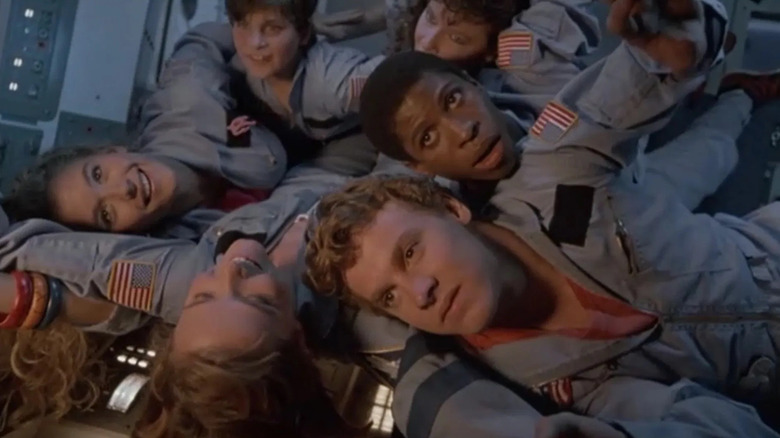 A pile of teenage astronauts in SpaceCamp