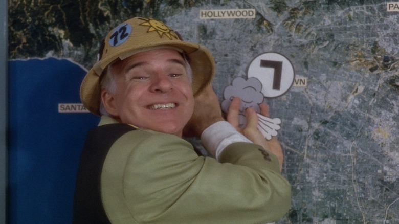 Harris Telemacher giving an awkward weather report in L.A. Story