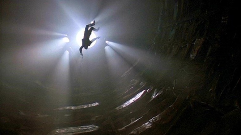 Travis Walton floating through an alien craft in Fire in the Sky