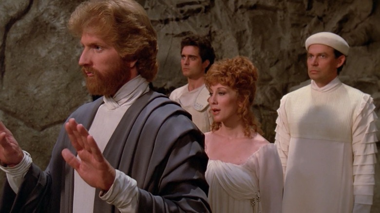 Riva and the three members of his chorus on Star Trek: The Next Generation