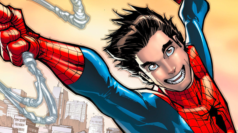 Peter Parker Swings Through the City as Spider-Man
