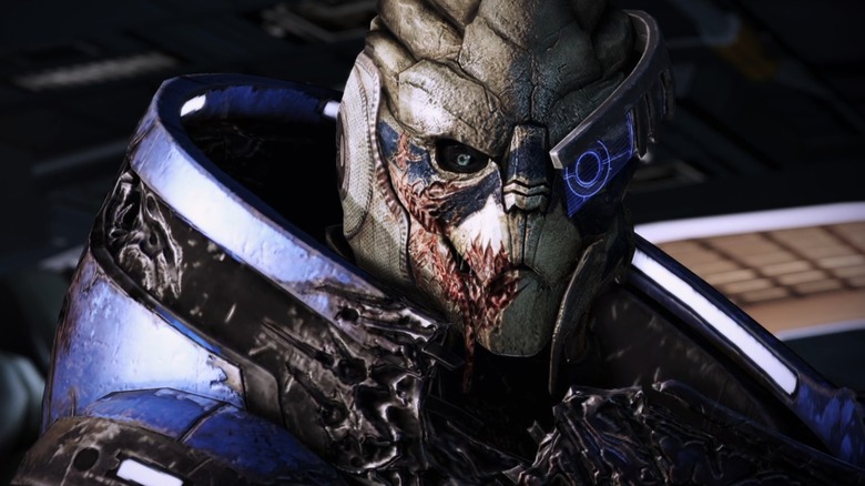 Mass Effect 2 - close-up profile shot of Garrus Vakarian