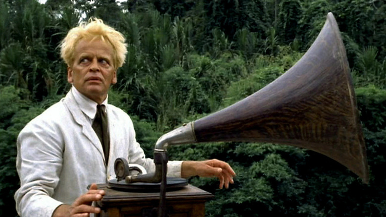 Brian Fitzgerald playing a record in the jungle in Fitzcarraldo