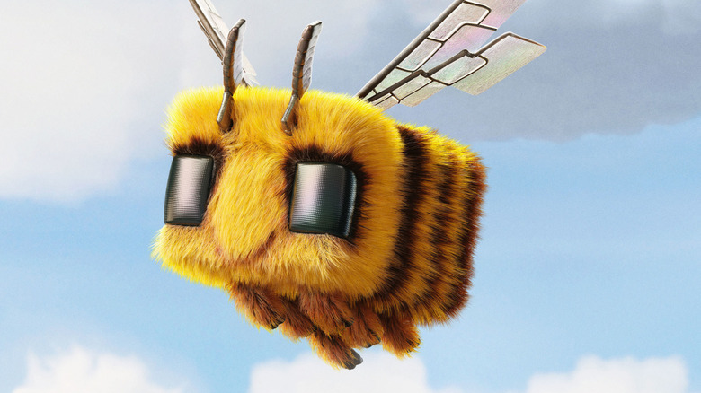 The bee on the poster for A Minecraft Movie