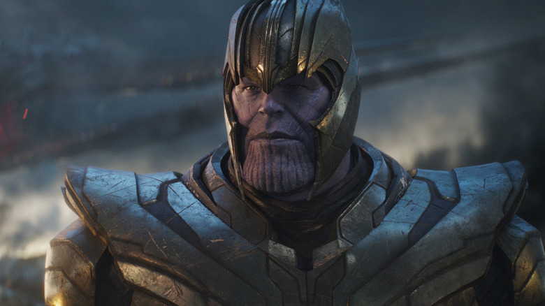 Josh Brolin as Thanos in his armor during the final battle in Avengers: Endgame