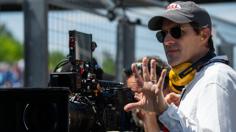 Joseph Kosinski directing behind the scenes of F1: The Movie