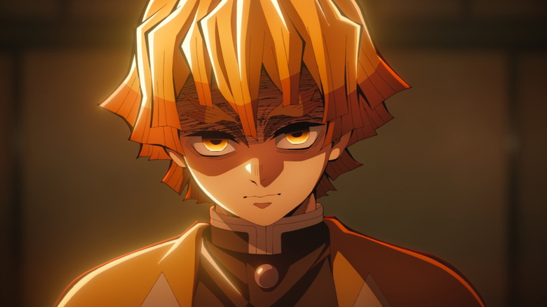 Zenitsu looking focused in Demon Slayer: Kimetsu no Yaiba - Infinity Castle