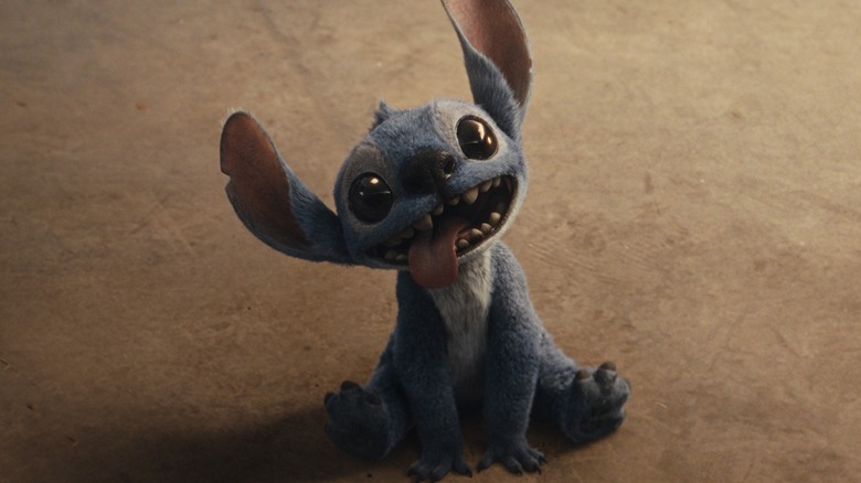 Stitch sticking his tongue out in Lilo & Stitch (2025)