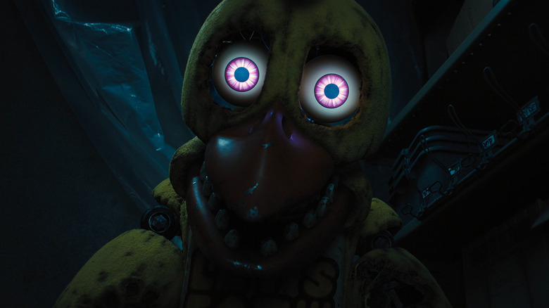 A close up of Chica in Five Nights at Freddy's 2