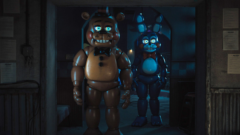 Freddy and Bonnie walking through a doorway in Five Nights at Freddy's 2