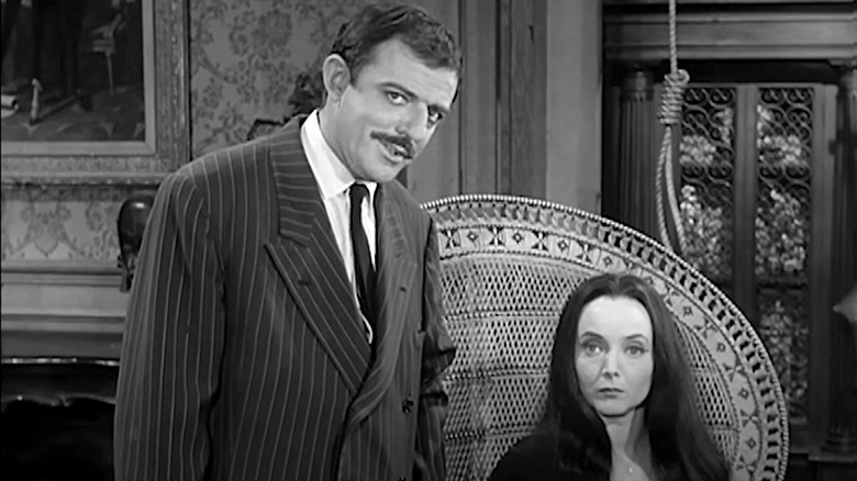 John Astin and Carolyn Jones discuss on The Addams Family