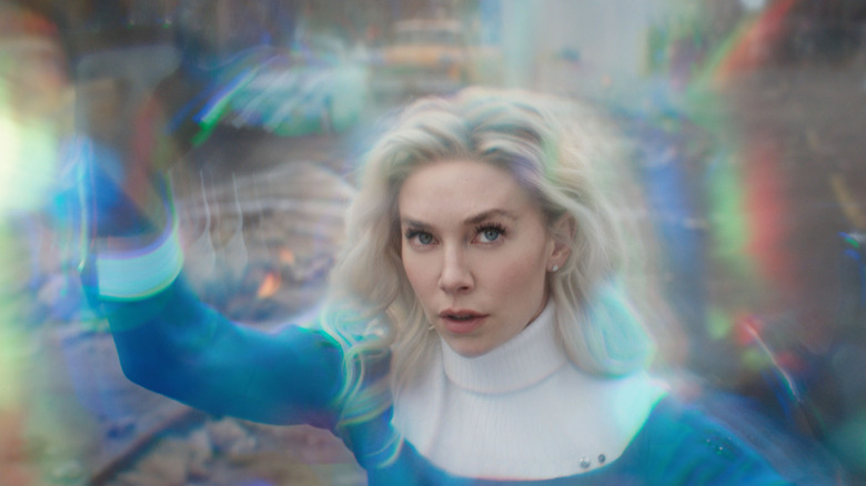 Vanessa Kirby as Sue Storm using her powers in The Fantastic Four: First Steps